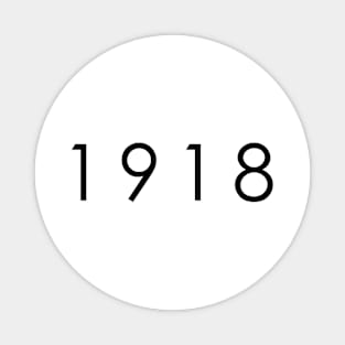 Simple Black / Dark 1918 year Magnet